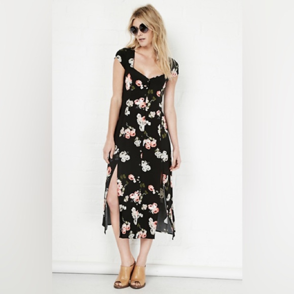 Mink Pink Moon Flower Midi Dress